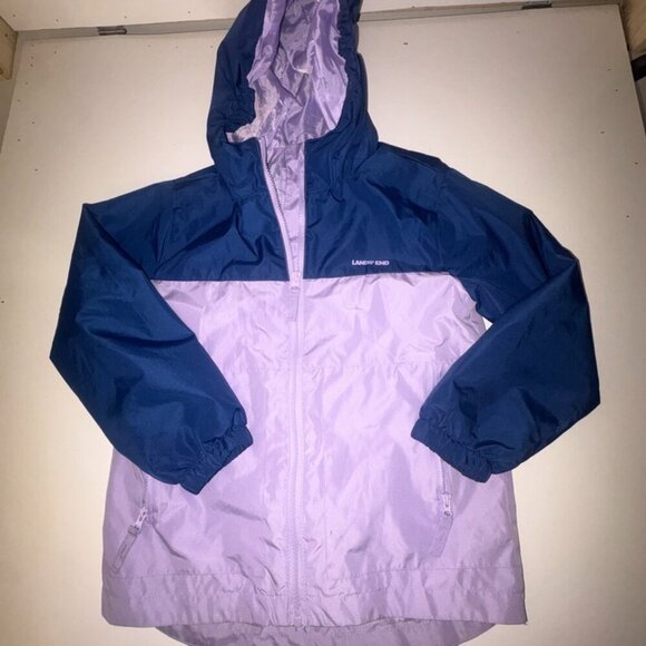 Lands End Kids Colorblock Full-Zip Hooded Jacket size S (7) - Picture 1 of 11